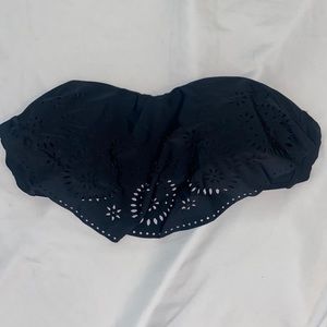 Black strapless bikini top